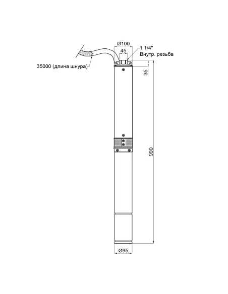 Відцентровий глибинний насос Thermo Alliance 4SSM2-15 0,75 кВт, кабель 35 метрів купити у Дніпрі та Києві - ціна від КТУ