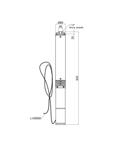 Відцентровий глибинний насос Thermo Alliance 4SSM4-10 0,75 кВт, кабель 25 метрів купити у Дніпрі та Києві - ціна від КТУ