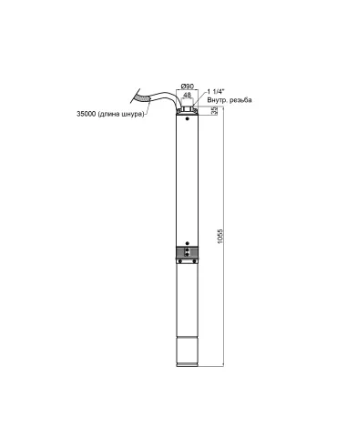 Центробежный глубинный насос Thermo Alliance 4SSM4-14 1,1 кВт, пульт, кабель 35 метров