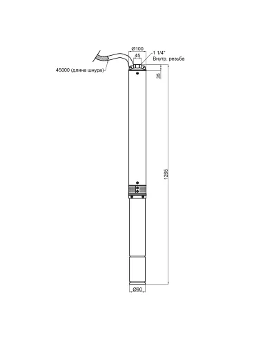 Центробежный глубинный насос Thermo Alliance 4SSM4-18 1,5 кВт, кабель 45 метров