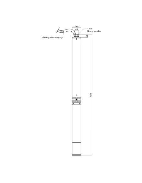 Центробежный глубинный насос Thermo Alliance 4SSM6-15 1,5 кВт, кабель 35 метров