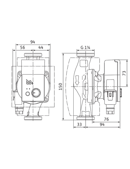 Рециркуляционный насос Wilo Yonos Pico-Z 20/0,5-4 150 для ГВС