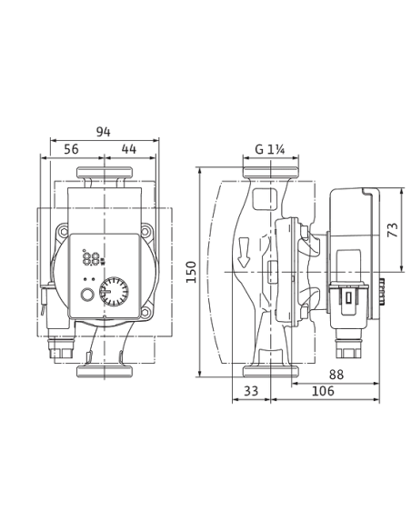 Рециркуляционный насос Wilo Yonos Pico-Z 20/0,5-8 150 для ГВС