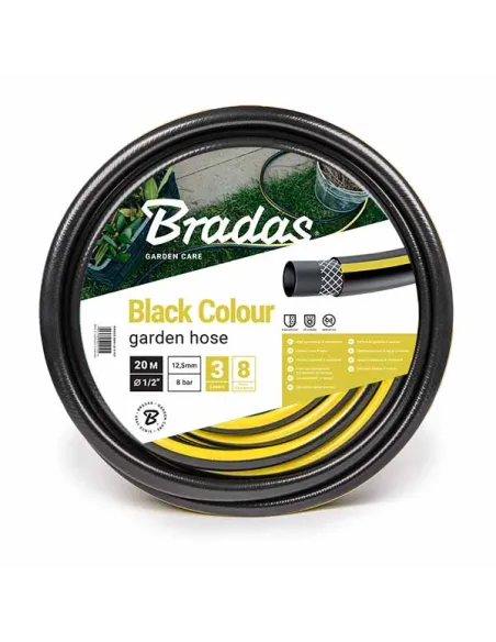 Шланг для поливу Bradas Black Colour 1 дюйм, 50 метрів, армований