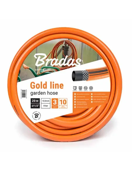 Шланг для полива Bradas Gold Line 3/4 дюйма, 20 метров, армированный Шланг для полива Bradas Gold Line 3/4 дюйма, 20 метров, армированный