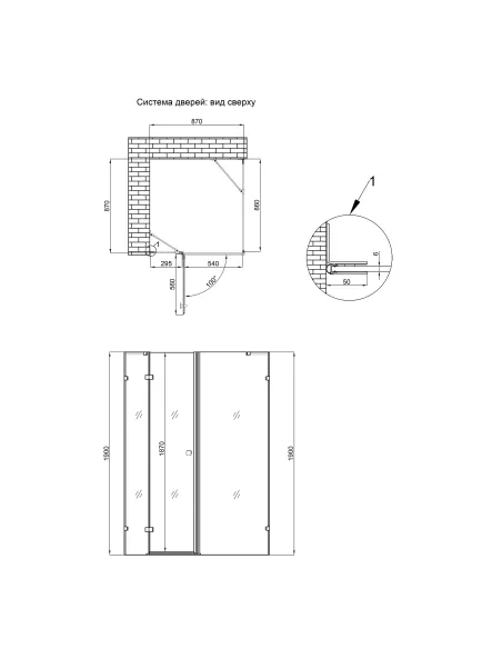 Душевая кабина без поддона Q-Тap Capricorn BLA1099SC6, квадратная
