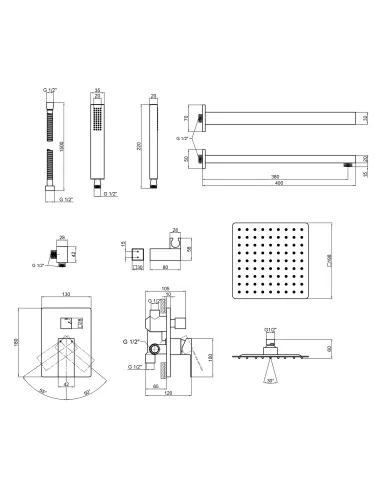 Душова система без виливу прихованого монтажу Q-Tap Aquarius QTAQA64103NGC Chrome
