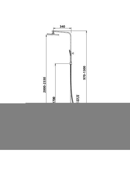 Душевая система с изливом Lidz Dozorca 1030 LDDOZ1030CRM45407 Chrome Душевая система с изливом Lidz Dozorca 1030 LDDOZ1030CRM45407 Chrome