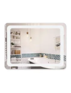 Дзеркало для ванної кімнати Q-Tap Mideya Touch Reverse QT2078NCF8080W, з LED-підсвічуванням, з антизапітнінням