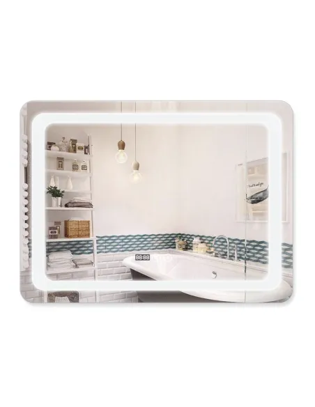 Зеркало для ванной Q-Tap Mideya Touch Reverse QT2078NCF8080W, с LED-подсветкой, с антизапотеванием