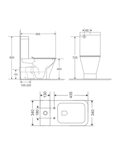Унітаз безободковий компакт Q-Тap Cardinal Ultra Quiet QT04222168AUQ3W, сидіння Soft-close