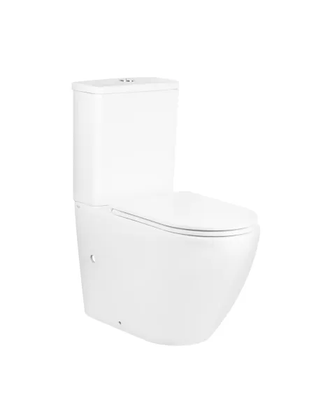 Унитаз безободковый компакт Q-Тap Robin Ultra Quiet QT13222128AUQ1W, сиденье Soft-close