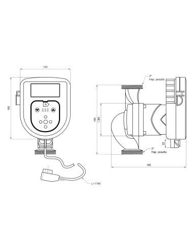 Циркуляционный насос энергосберегающий Thermo Alliance LPS-A 32/80/180 с гайками
