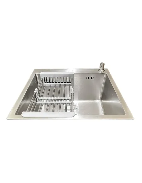 Кухонна мийка квадратна Romzha Arta Carbon U-450 з дозатором та кошиком, 500 х 500 х 230 мм купити в Дніпрі та Києві - ціна від 