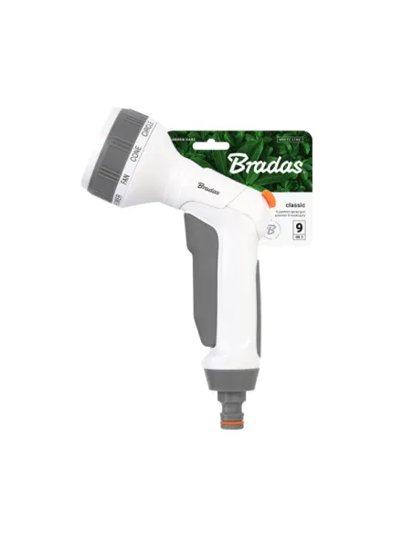 Пистолет для полива Bradas Classic White Line 9 режимов, пластик