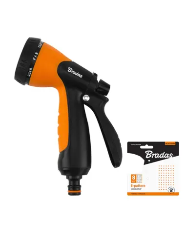 Пістолет для поливу Bradas ECO-2068 Black Line 8 режимів, пластик