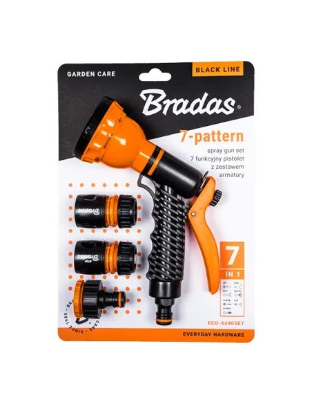 Пистолет для полива Bradas ECO-4440 Black Line 7 режимов, пластик, фурнитура в комплекте