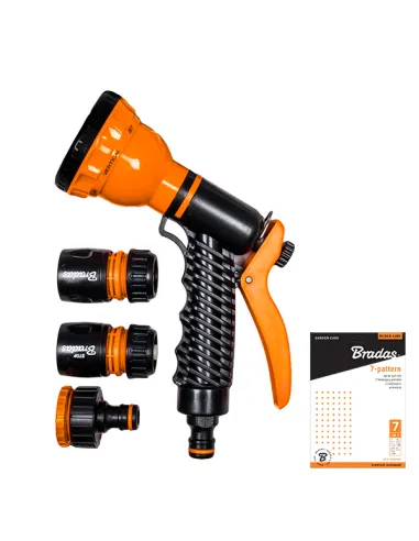 Пістолет для поливу Bradas ECO-4440 Black Line 7 режимів, пластик, фурнітура в комплекті
