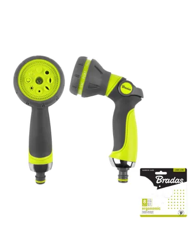 Пистолет для полива Bradas Ergonomic Lime Line 8 режимов, пластик