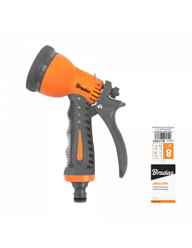 Пістолет для поливу Bradas Gold Line Zebra Twin 8 режимів, пластик