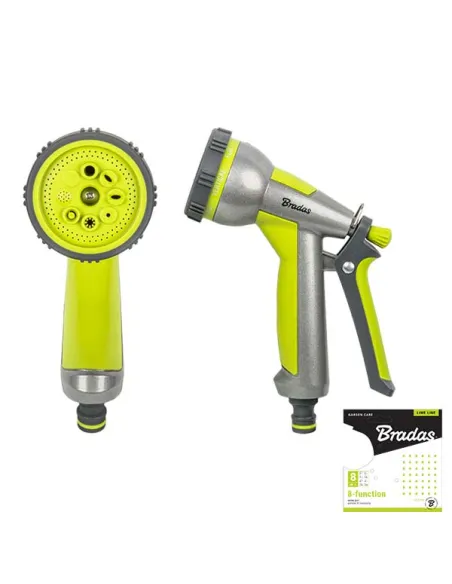 Пистолет для полива Bradas LE-5108 Lime Line 8 режимов, металл