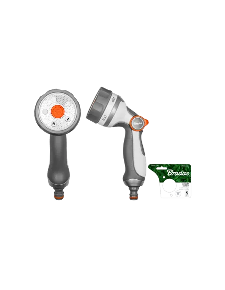 Пистолет для полива Bradas Smooth Control White Line 5 режимов, металл Пистолет для полива Bradas Smooth Control White Line 5 режимов, металл