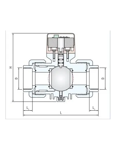 Кран кульовий з електроприводом Raifil QQ91103-25, 1 дюйм, двоходовий