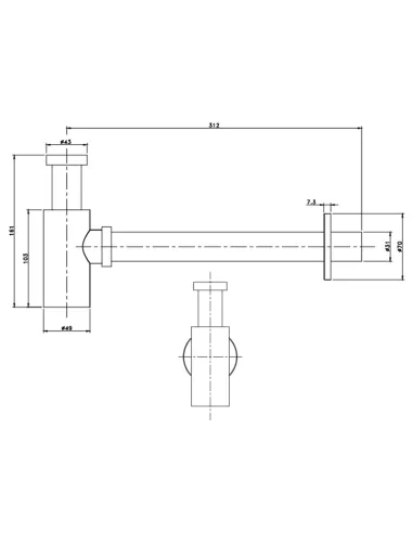 Сифон для умивальника Asignatura Delight 75512800, хром