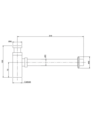 Сифон для умывальника Asignatura Intense 65512800, хром