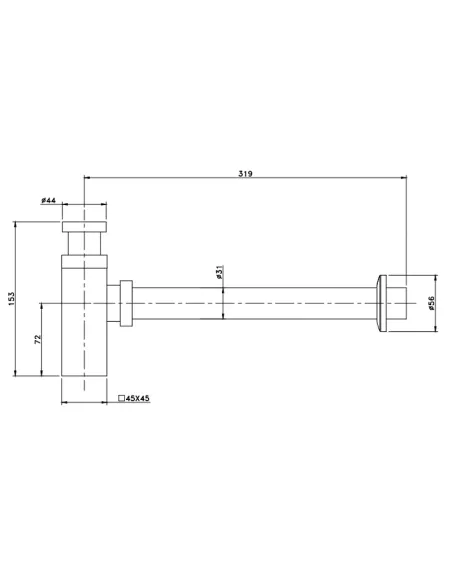 Сифон для умывальника Asignatura Unique 85512802, черный