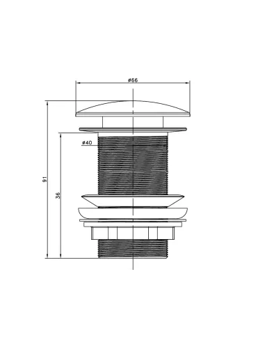 Донный клапан для раковины Asignatura 45513900, хром