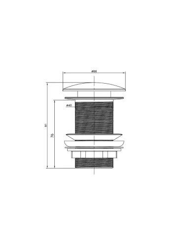 Донний клапан для раковини Asignatura 45513902, чорний