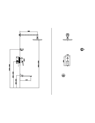 Душова система прихованого монтажу Asignatura Intense 65527900, хром