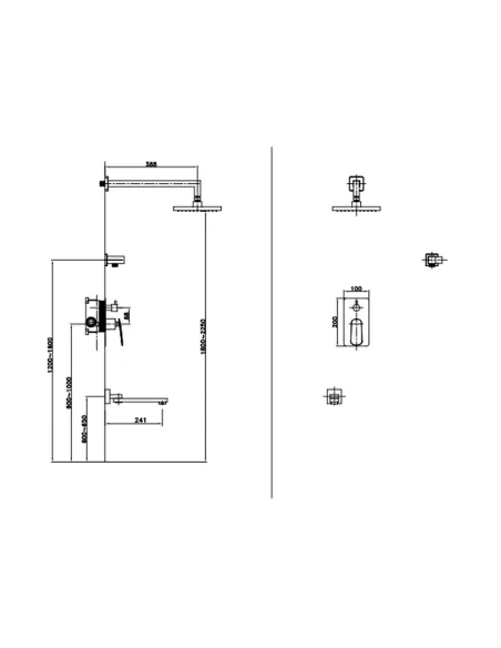 Душова система прихованого монтажу Asignatura Intense 65527900, хром
