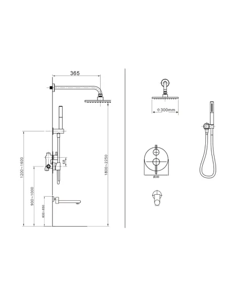 Душевая система скрытого монтажа Asignatura Delicate 15527902, черная