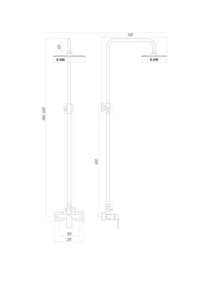 Душова система без виливу Topaz Capri TCA-15702-H37 хром