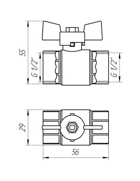Кран кульовий прямий Quality Professional QP152 ВВ 1/2 дюйми
