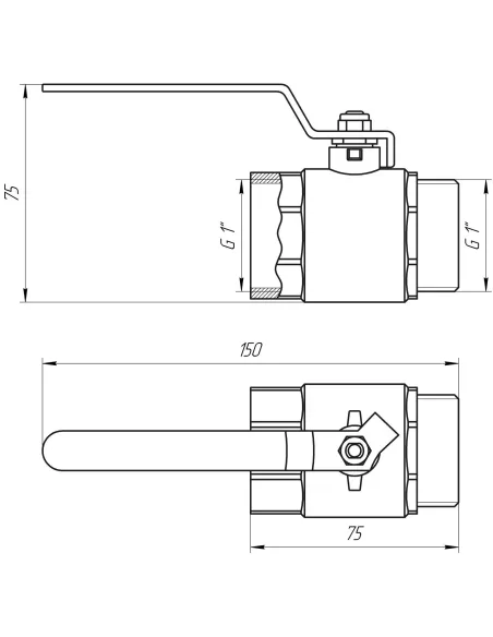 Кран кульовий прямий Quality Professional QP152 НВ 1 дюйм