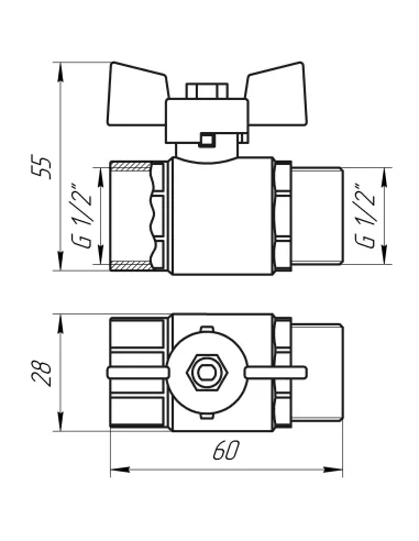 Кран кульовий прямий Quality Professional QP152 НВ 1/2 дюйма