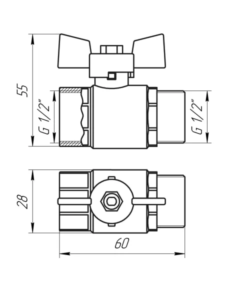 Кран кульовий прямий Quality Professional QP152 НВ 1/2 дюйма
