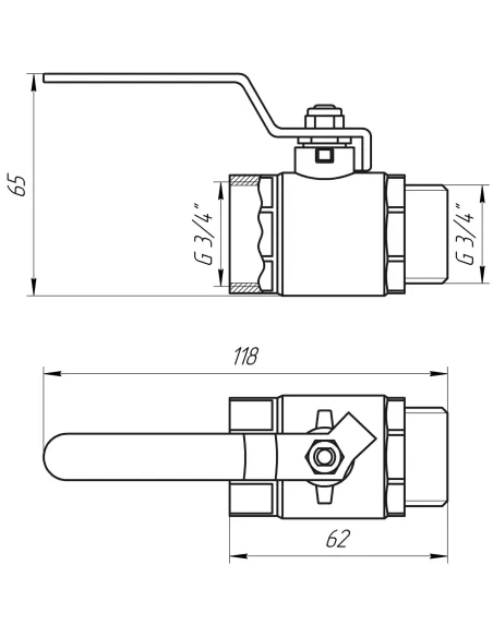 Кран кульовий прямий Quality Professional QP152 НВ 3/4 дюйми
