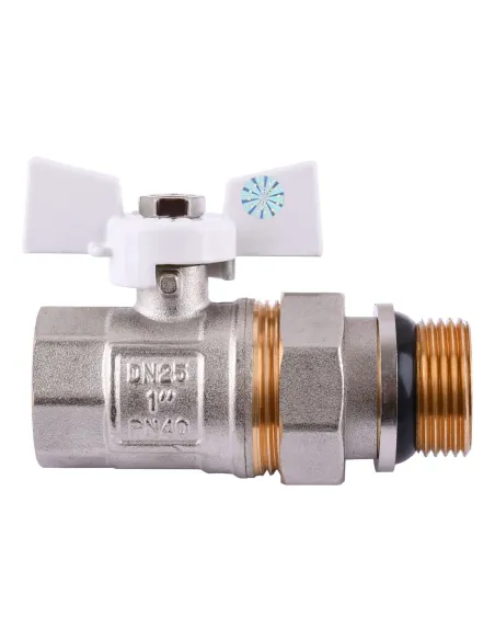 Кран шаровой прямой с американкой Quality Professional Q003 PN 40 НВ 1 дюйм