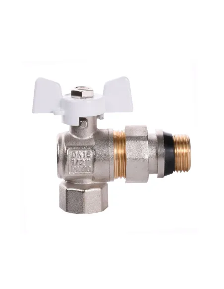 Кран кульовий кутовий з американкою Quality Professional Q004 PN 40 НВ 1/2 дюйми