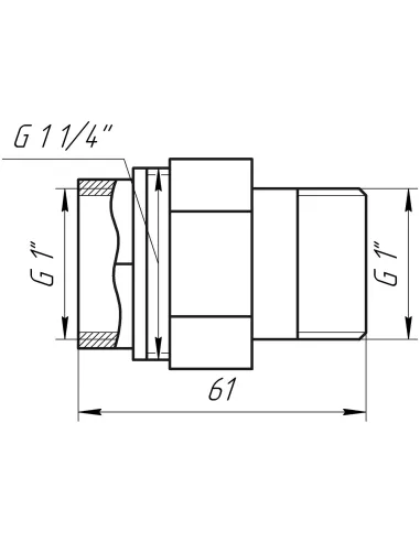 Сгон-американка прямой Quality Professional QP160 1 дюйм