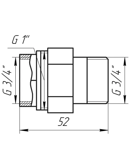 Сгон-американка прямой Quality Professional QP160 3/4 дюйма