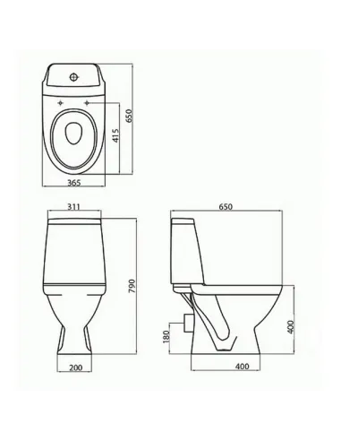 Унитаз-компакт Kolo Modo L39000000 нижний подвод воды, сидение дюропласт Soft-close