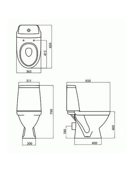Унитаз-компакт Kolo Modo L39000000 нижний подвод воды, сидение дюропласт Soft-close