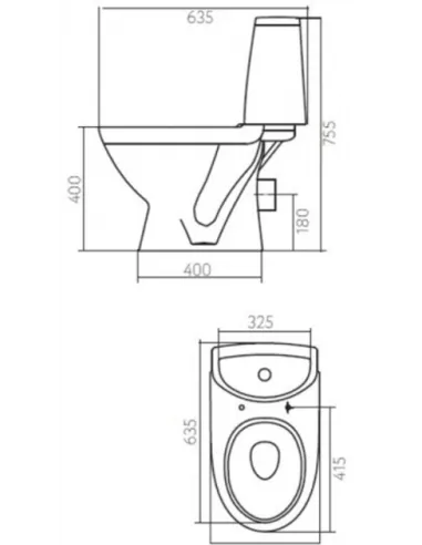 Унитаз-компакт Kolo Runa L89208000 нижний подвод воды, сидение дюропласт Soft-close