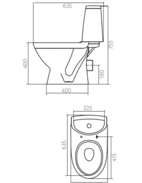 Унитаз-компакт Kolo Runa L89208000 нижний подвод воды, сидение дюропласт Soft-close