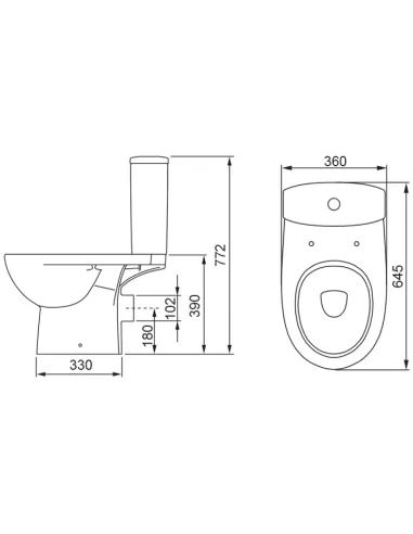 Унитаз-компакт Kolo Status 2395250UA нижний подвод воды, сидение дюропласт Soft-close